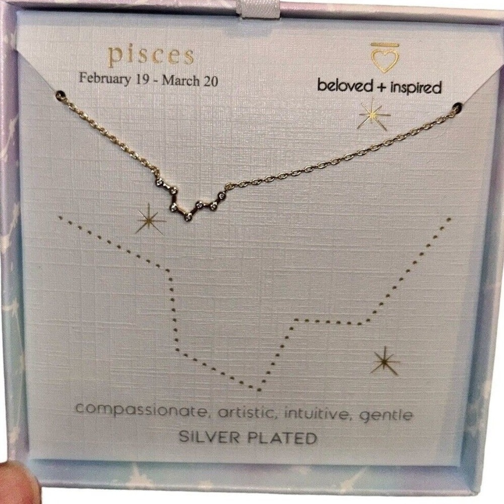 Target Beloved + Inspired PISCES Gold Plated Silver Zodiac Pendant Necklace NIB